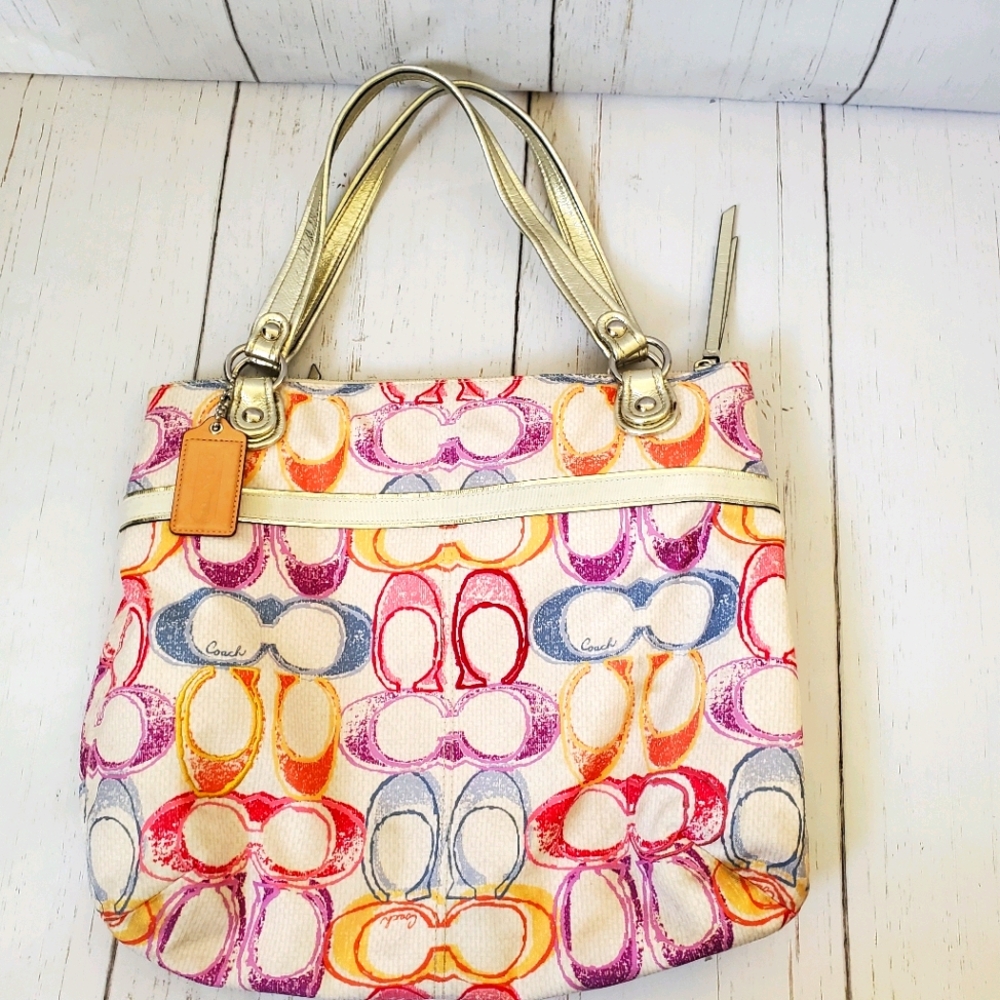 Coach Poppy Dream Multicolor Glam Tote